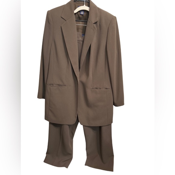 Charter Club Jackets & Blazers - Charter Club Woman Pant Suit Olive Green